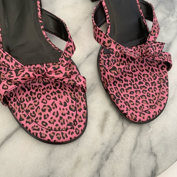 Vintage 90s Unisa pink leopard print heel sandals - Picture 5 of 7